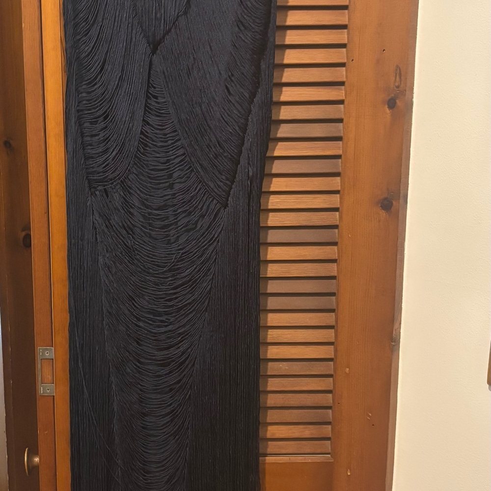 Formal Navy Fringe Dress - nwt